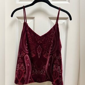 Rachel Zoe Velvet Camisole Top - Fully Lined,Paisley; size XS